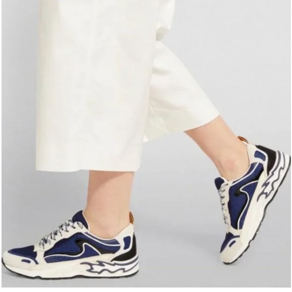 New with tags. Sandro flame sneaker in marine - Picture 1 of 7